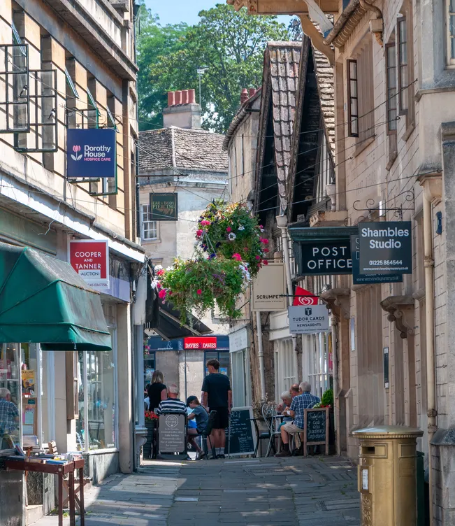 The Shambles shopping street, Bradford-on-Avon, Wiltshire
